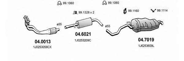ASSO ART2575 Exhaust System